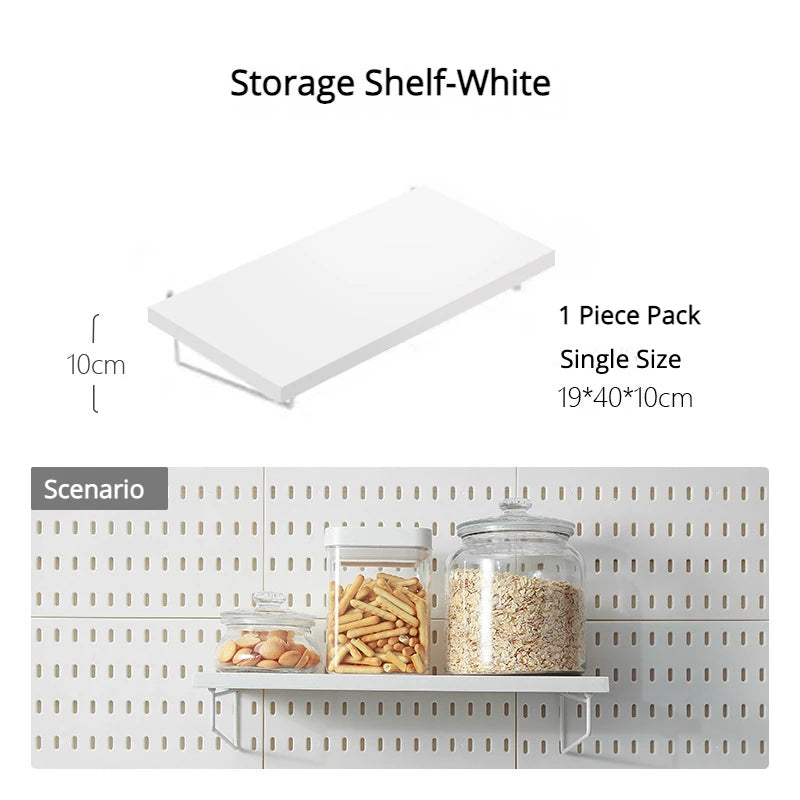 DIY Pegboard Hanging Shelf & Hooks – Wall Organizer for Garage, Kitchen & Room, No-Drill Storage Solution