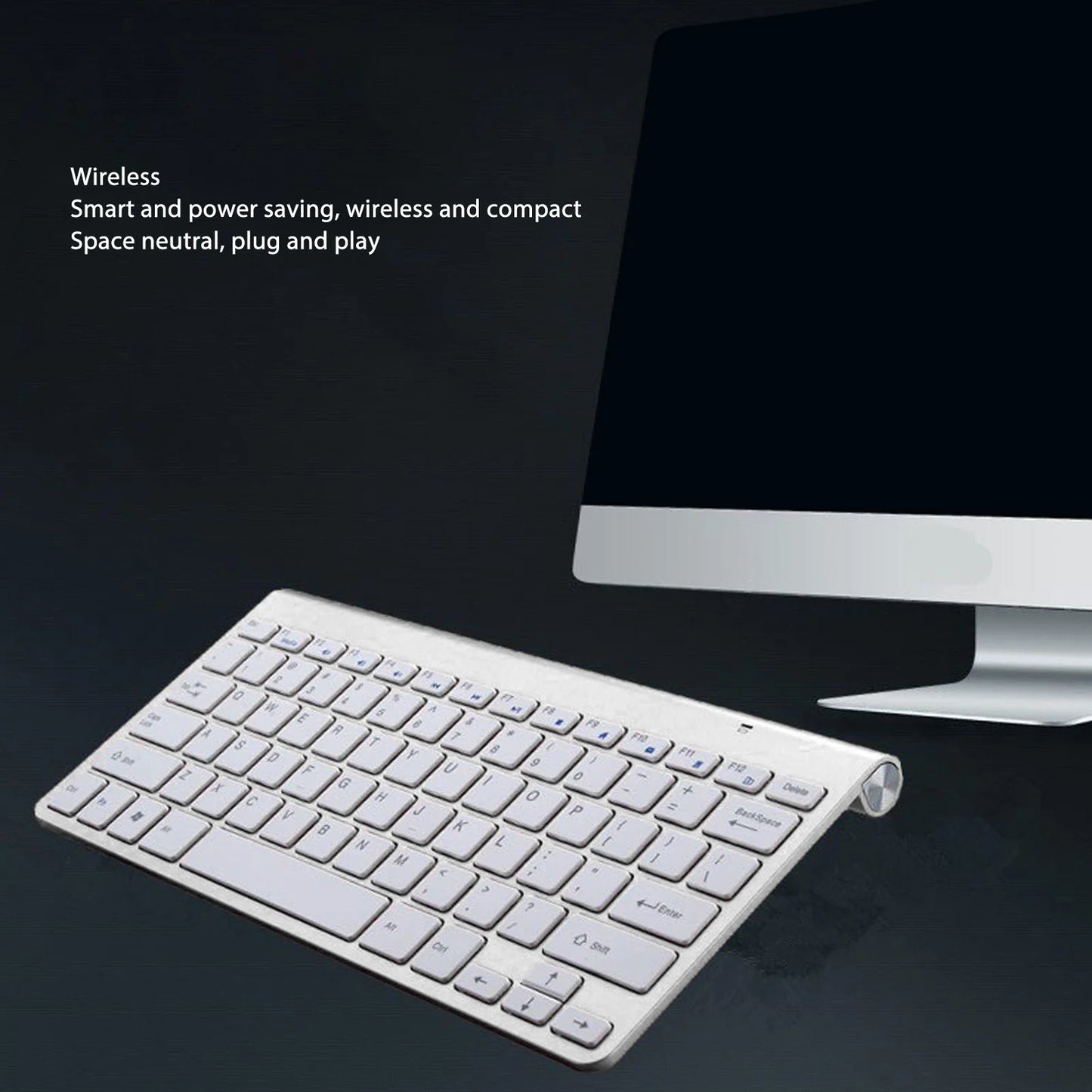 Slim Wireless Keyboard and Mouse Combo – Portable Silent Power-Saving Kit with LED Indicator for Home