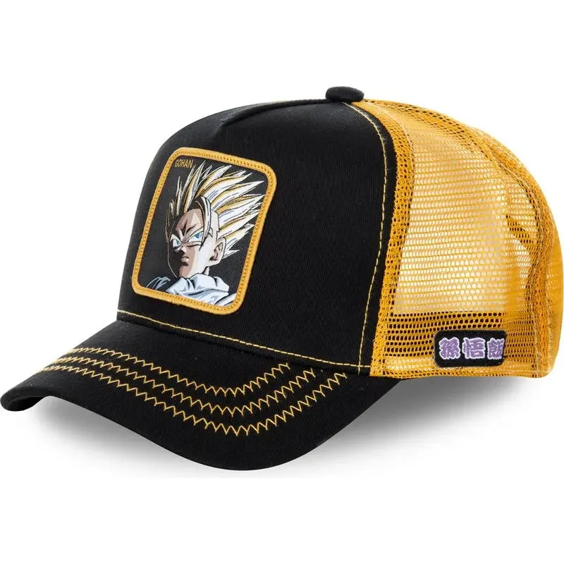 Dragon Ball Son Goku Cap - Embroidered Hip Hop Trucker Mesh Hat Adjustable Summer Travel Sun Visor for Men