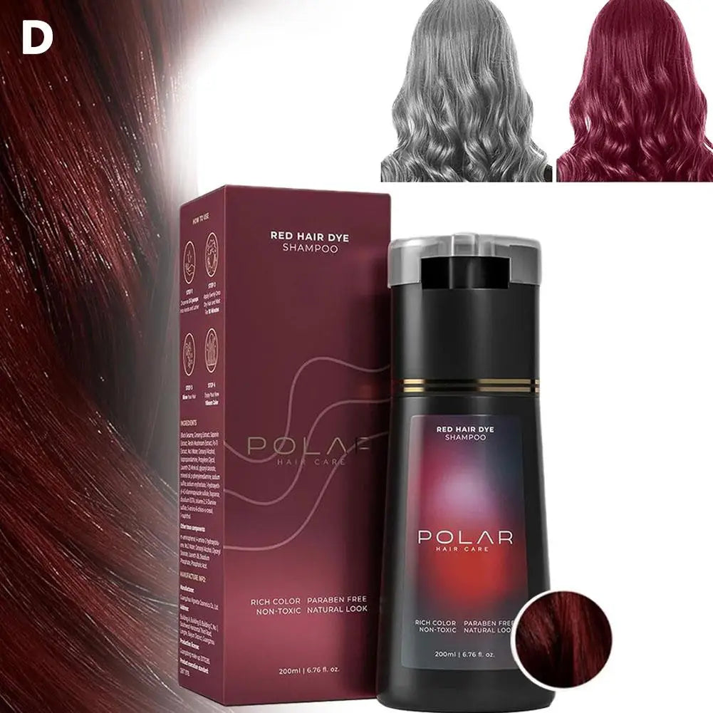 200ml Hair Dye Shampoo - Natural Gray Hair Coverage for Women & Men Semi-Permanent Black Brown Purple Color Kit