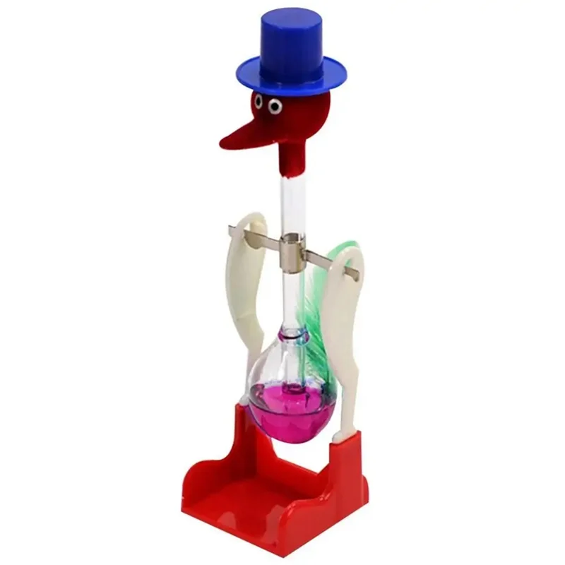 Transparent Drinking Bird Perpetual Motion Toy – Fluid Balance Water Bird Educational STEM Science Experiment Toy for Kids