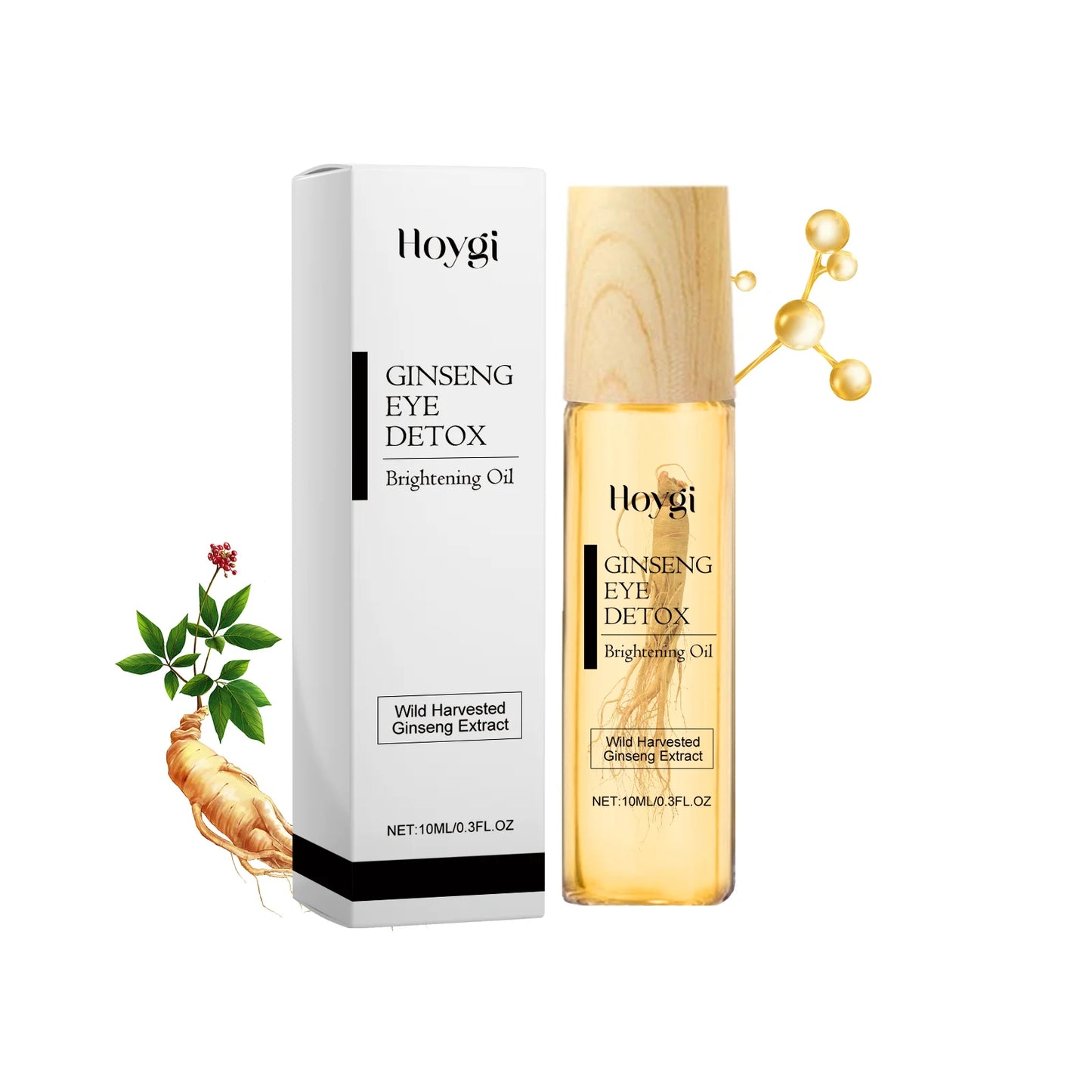 120ml Gold Ginseng Facial Essence Serum with Polypeptides Deep Hydration Brightening Moisturizing Skin Care Treatment