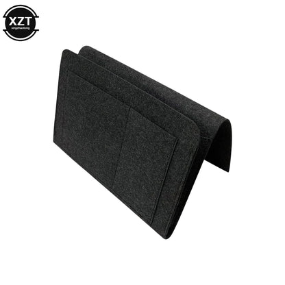 Felt Bedside Hanging Organizer — Phone, Book & Magazine Storage Pockets for Bed & Sofa