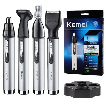Original All-in-1 Rechargeable Nose Ear Hair Trimmer: Men's Grooming Kit - Electric Eyebrow and Beard Trimmer, Nose and Ears Trimmer