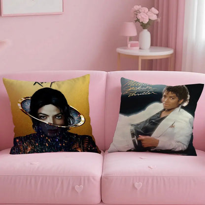 Michael Jackson Cushion Cover - Soft, Easy-Wash Decorative Pillowcase for Sofa, Bed, Office & Travel
