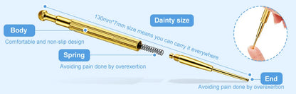 Facial Reflexology Massage Tool – Retractable Acupuncture Pen with Double-Headed Spring for Ear & Face Care