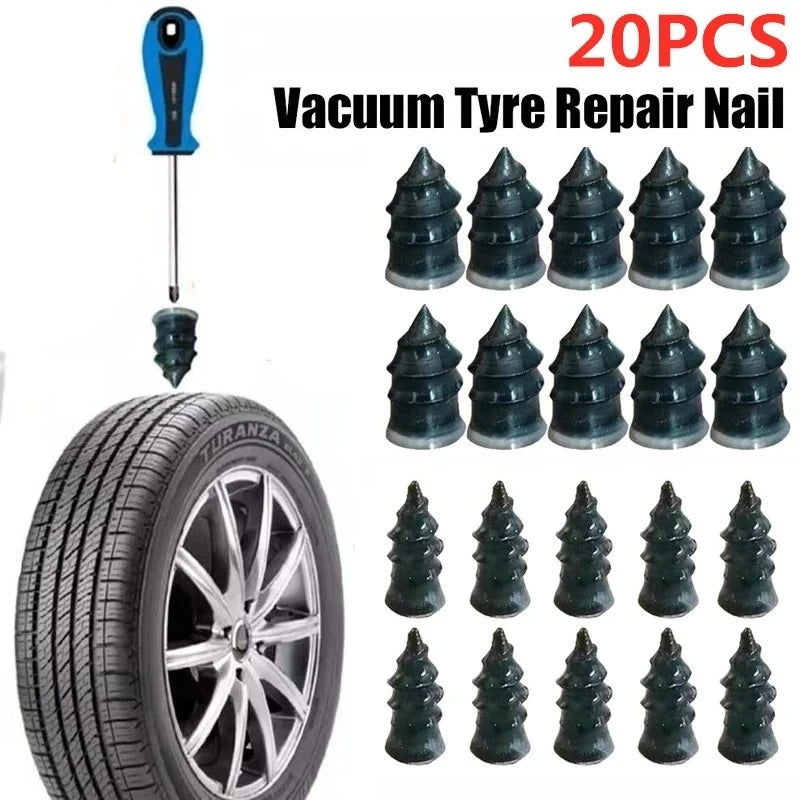 Vacuum Car Tire Repair Kit – Rubber Nails & Screws for Tubeless Tires, Motorcycle & Truck Repair Tools