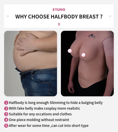 Eyung Silicone Fake Breasts – H Cup Crossdresser & Transgender Bodysuit Breastplate