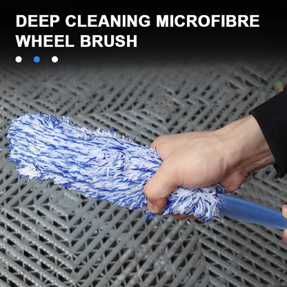 SEAMETAL Car Wheel & Tire Cleaning Brush – Portable Plush Hub Brush for Car Detailing and Dust Removal