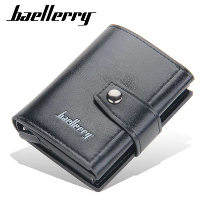 2023 RFID Men's Slim Mini Wallet - PU Leather, Hasp Closure, High Quality Short Card Wallet