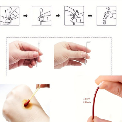 50/100-Piece Disposable Alcohol and Iodine Cotton Swabs – Portable Cleaning Sticks for Skin Care, Hygiene, and First Aid