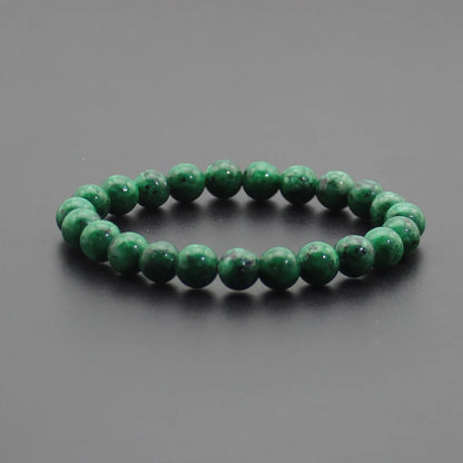 8mm Natural Stone Beaded Bracelet - Black Onyx Lava Tiger Eye Agate Quartz Chakra Yoga Energy Jewelry for Men & Women
