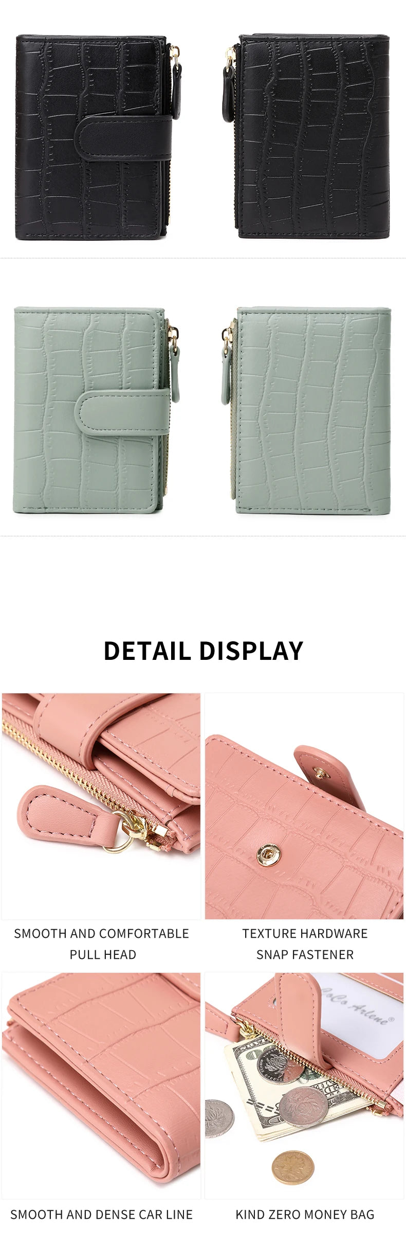 2024 New Minimalist Women’s Wallet — High-Quality PU Leather Short Coin Purse, Fashionable Double-Fold Zero Wallet Holder
