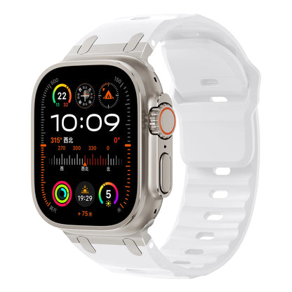 Sport Silicone & Stainless Steel Strap for Apple Watch — Fits Ultra 2 & Series 10/9/8/7/SE (44–49mm)