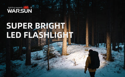 Warsun Powerful LED Flashlight – Rechargeable Magnet Torch with 8 Modes, Portable Lantern for Camping & Hiking