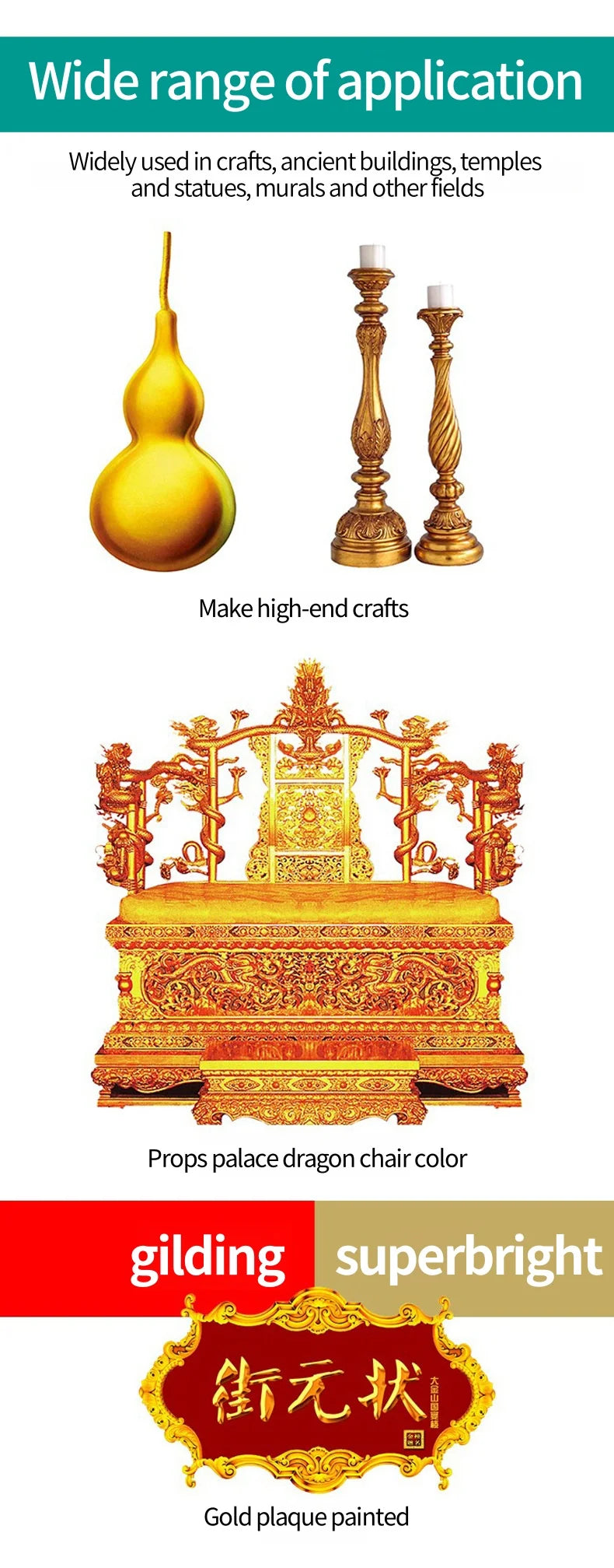 300ML/100ML Gold & Metallic Silver Acrylic Pigment – Pearlescent Bronze for Acrylic Painting, Xiajiaer Art Pigment