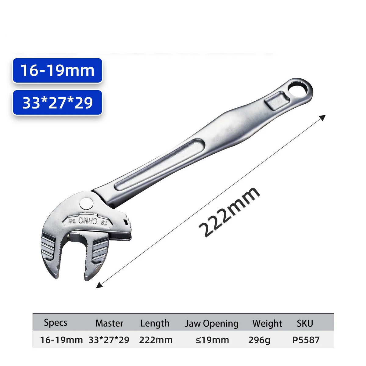 Crab Claw Wrench - Heavy-Duty Adjustable Self-Locking Ratchet Tool for Auto, Motorcycle & Pipe Repair