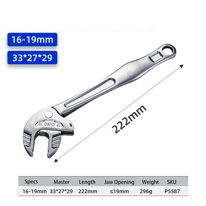 Crab Claw Wrench - Heavy-Duty Adjustable Self-Locking Ratchet Tool for Auto, Motorcycle & Pipe Repair