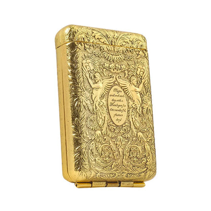 Retro Carved Cigarette Case - Luxury Metal Pocket Tobacco Storage Box for 14 Cigarettes, Smoking Accessory Holder