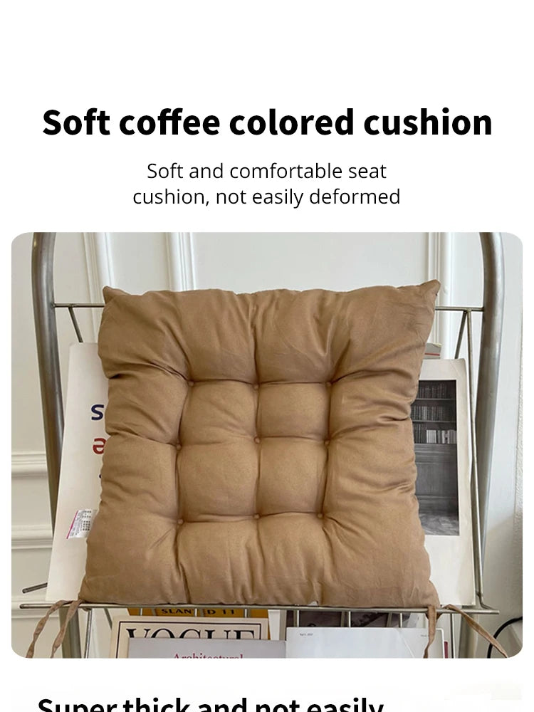 Linen Square Cushion – Pearl Cotton Backrest Pillow & Seat Pad for Home, Office, Computer Chair & Stool
