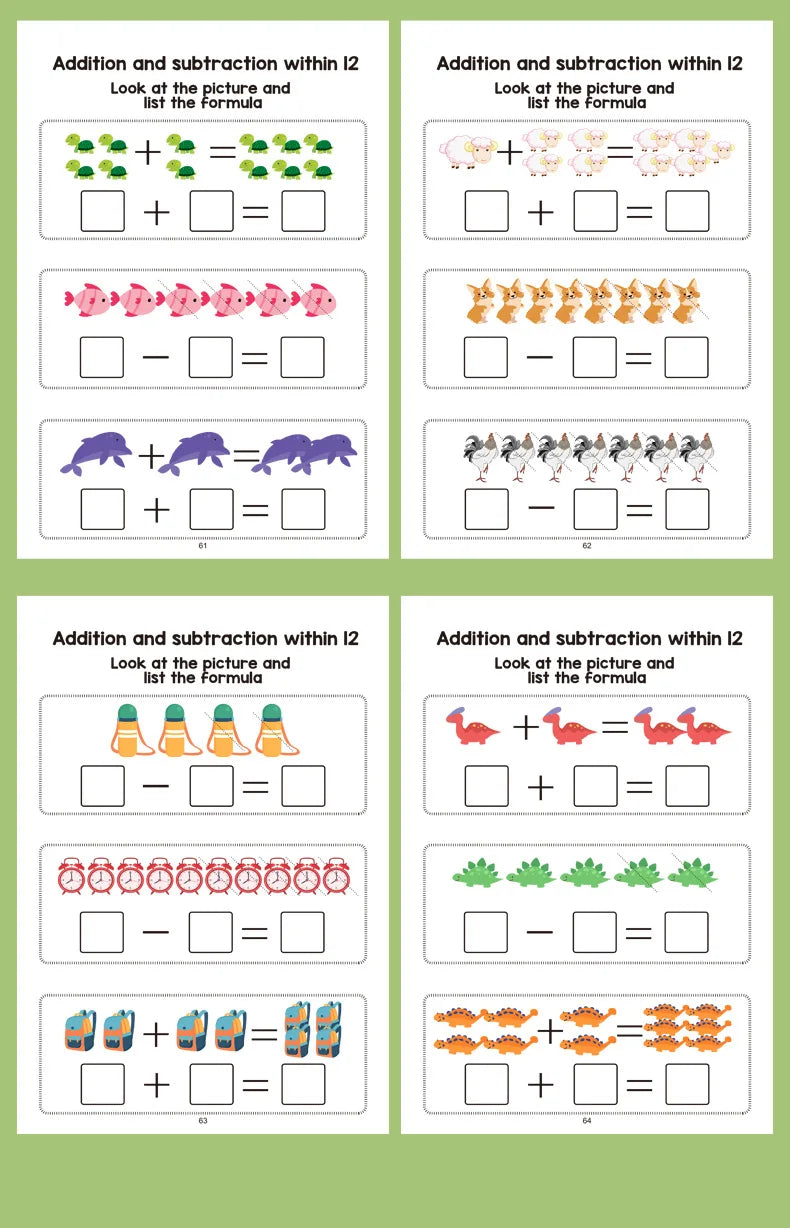 Interactive Math Workbook for Kids – Counting, Addition & Subtraction Within 10, Number Relationships & Visual Learning for Preschool, First Grade, Home & Classroom Use
