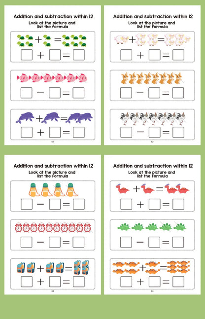 Interactive Math Workbook for Kids – Counting, Addition & Subtraction Within 10, Number Relationships & Visual Learning for Preschool, First Grade, Home & Classroom Use