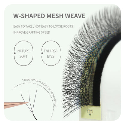 ANNAFRIS Premade Volume Lash Fans – YY 3D 4D 5D W-Shaped Automatic Flowering Mink Eyelash Extensions, Soft & Dense