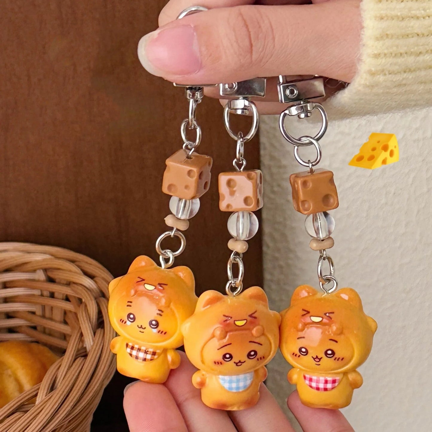 Chiikawa 3D Cartoon Keychain 1/3 Pcs - Cute Funny Backpack Bib Pendant Charm