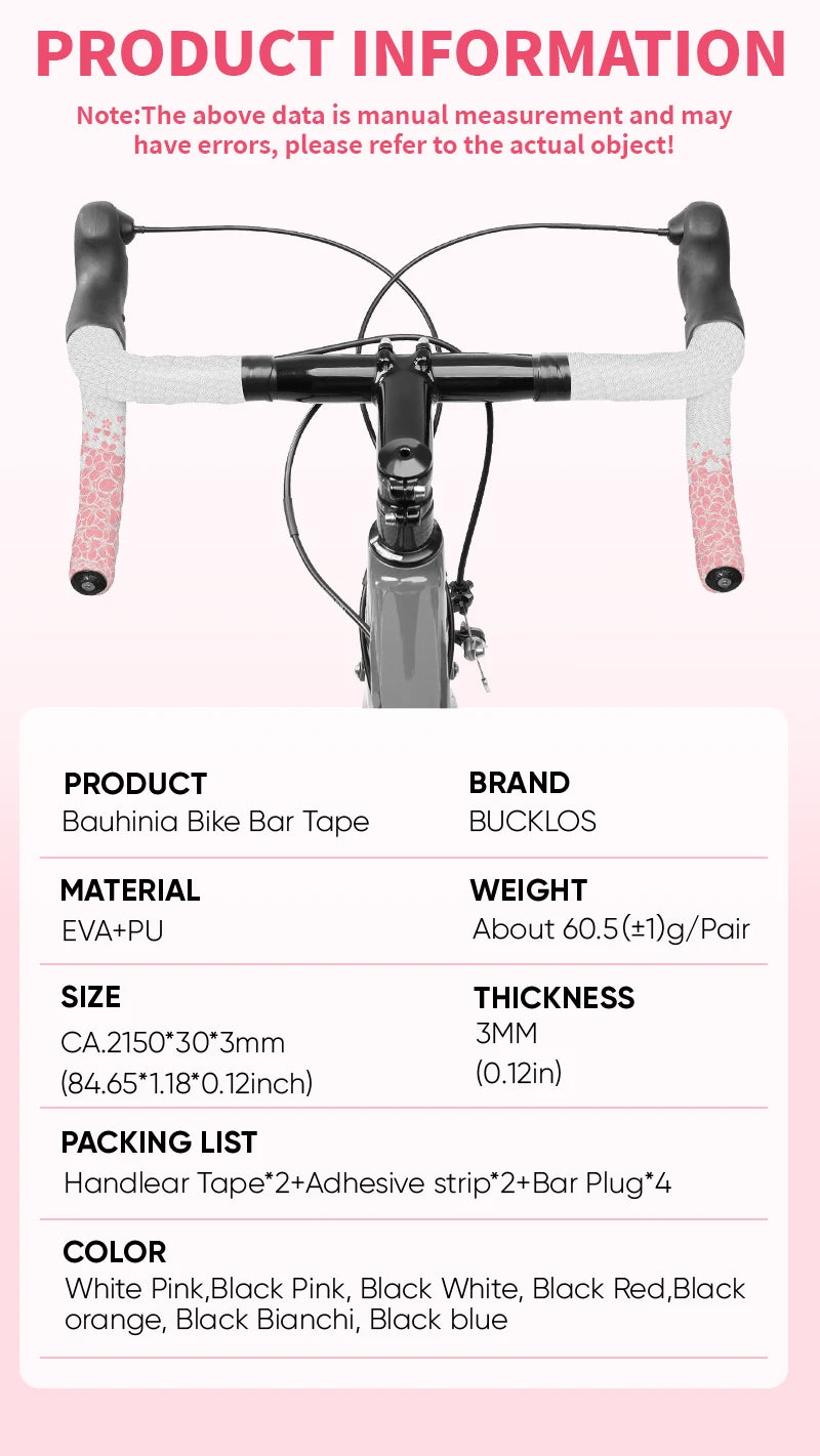 BUCKLOS Road Bike Handlebar Tape – Soft Non-Slip Drop Bar Strap for Gravel, Racing & Speed Bicycles