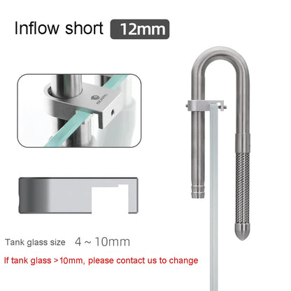 AQUAPRO Mini Stainless Steel Skimmer – Inlet & Outlet Pipes for Aquarium Fish Tanks, Filtro Accessories
