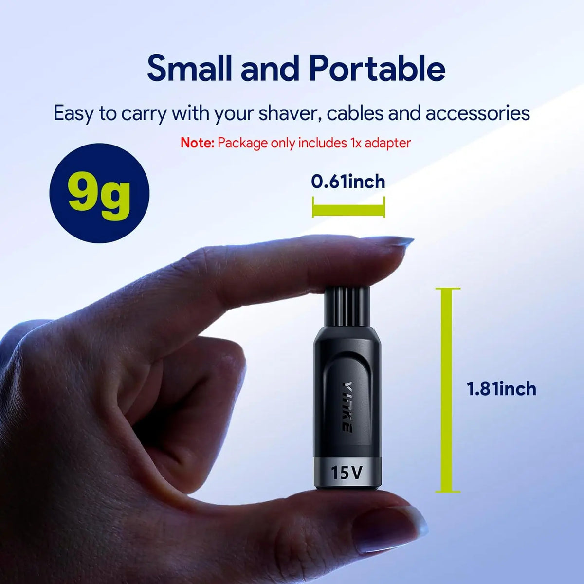 Yinke 15V HQ8505 Type-C Shaver Adapter - Charging Converter for Philips Norelco OneBlade QP6520, QP6530 and QP6510 Trimmers