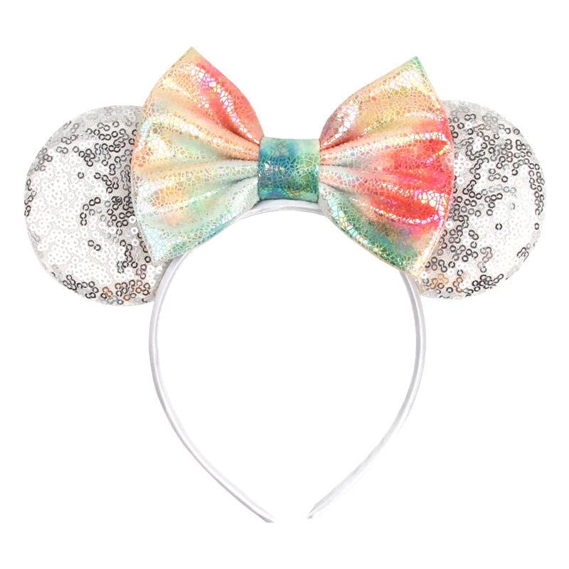 Disney Cartoon Mouse Ears Headband - Sequin Bow Hair Accessory for Girls, Birthday Parties & Cosplay