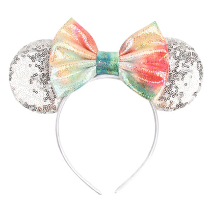 Disney Cartoon Mouse Ears Headband - Sequin Bow Hair Accessory for Girls, Birthday Parties & Cosplay