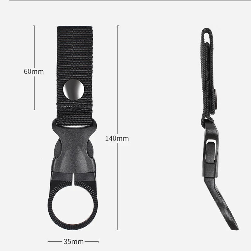 Webbing Buckle Hook Water Bottle Holder Clip - Outdoor Military Nylon EDC Climb Carabiner - Convenient Backpack Hanger for Camping and Hiking