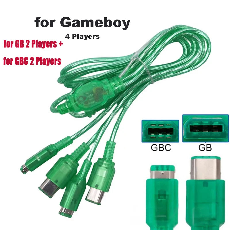 1.5m GBC Battle Link Cable - 4-Player Extension Cord for Nintendo Game Boy GBC GBP GB Consoles