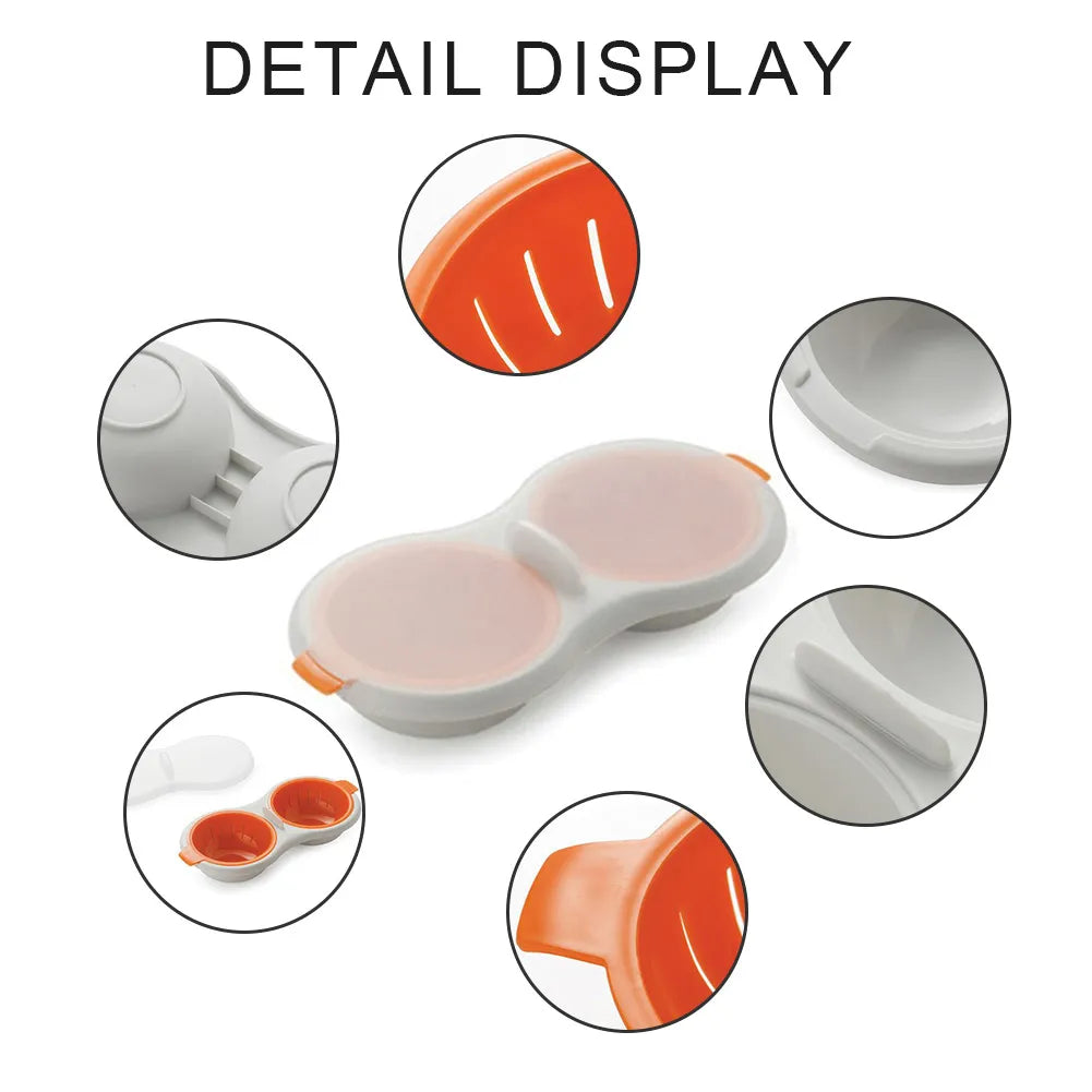 Innovative Double Cup Egg Boiler - Microwave Eggs Poacher & Stock Layer Egg Cooker