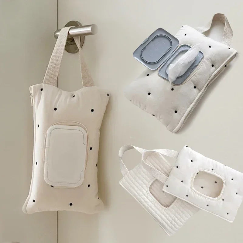 Baby Car Mounted Tissue Box Holder - Cute Portable Stroller Tissue & Diaper Bag Organizer for Car, Cart & Travel Accessories