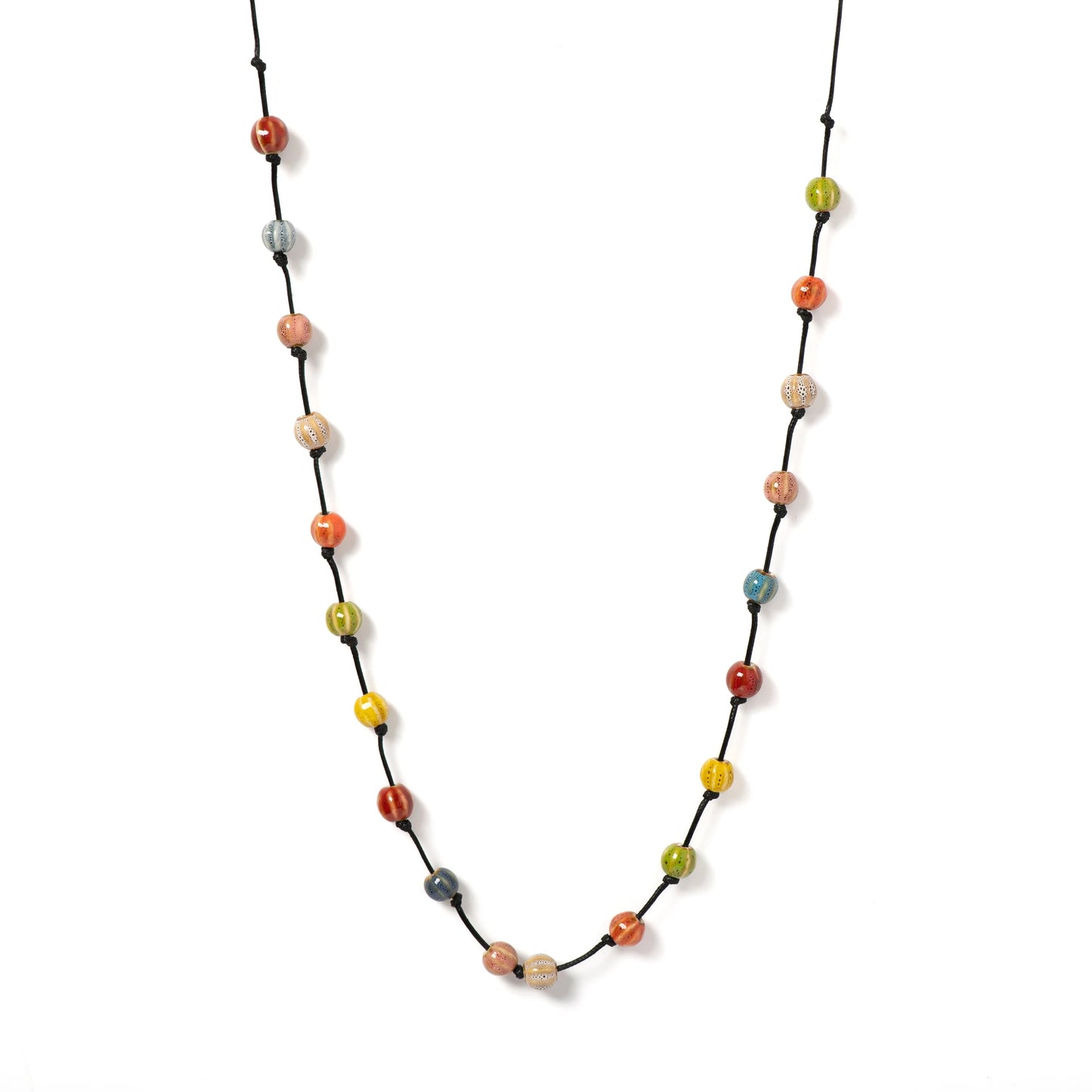 Colorful Handmade Ceramic Jewelry Set - Adjustable Boho Necklace & Bracelet Two-in-One Gift for Women