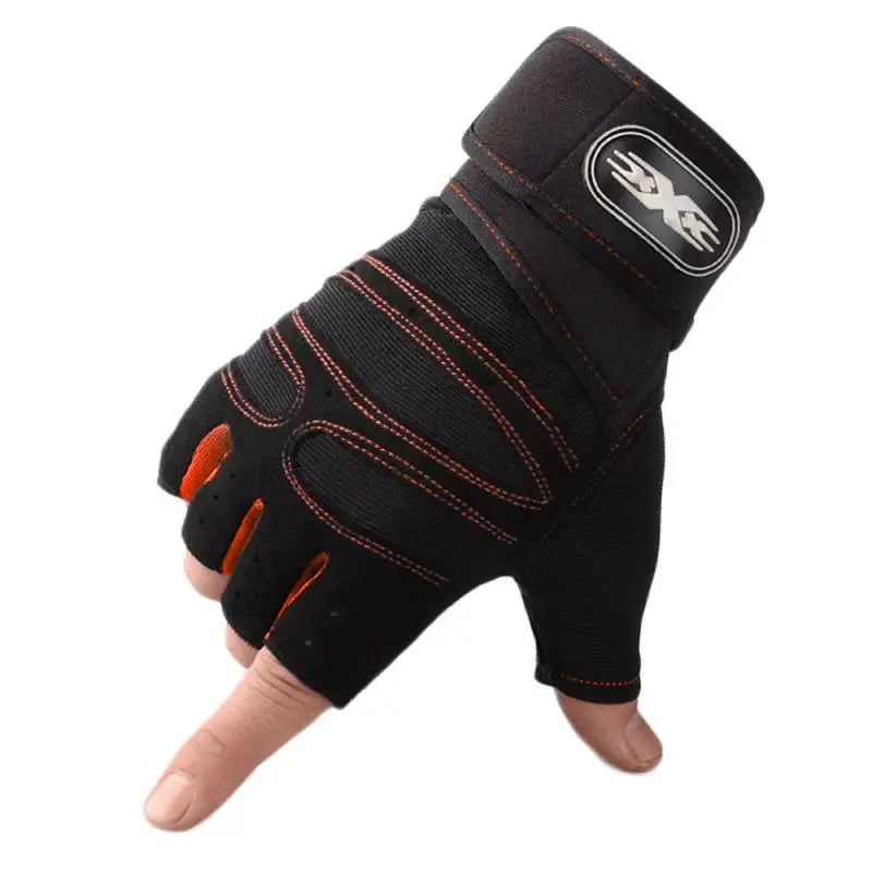 Heavyweight Gym Training Gloves — Men & Women Half-Finger Non-Slip Weightlifting Gloves with Wrist Support