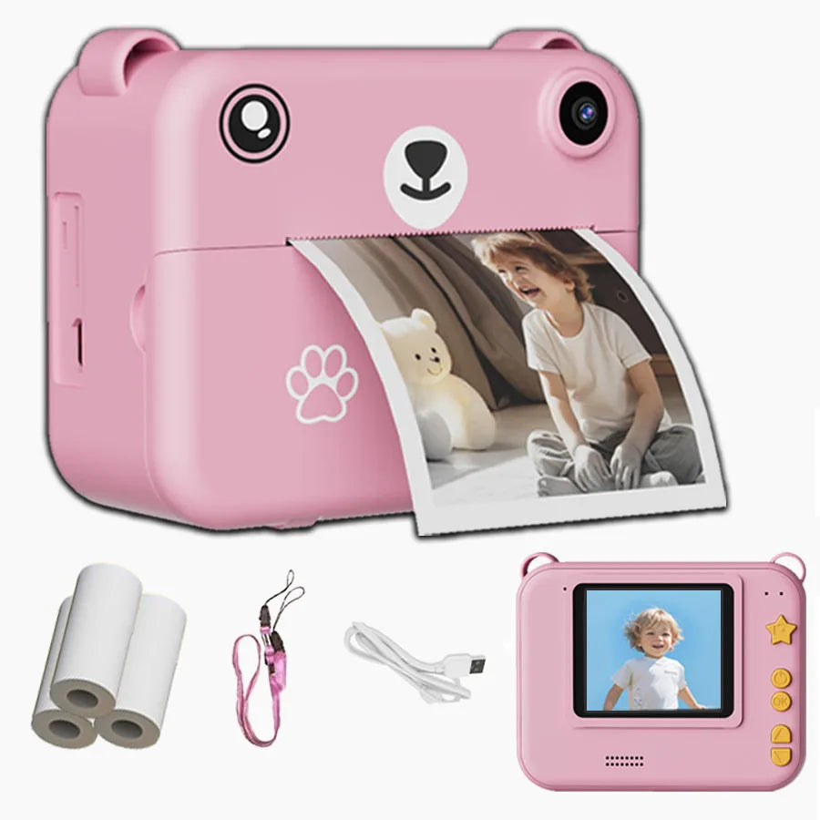 Digital Children’s Camera – 1080P HD Video Recorder, Instant Print Photos, Mini Thermal Printer, Educational Birthday Gift