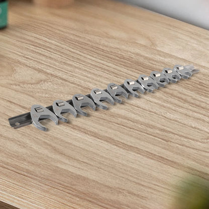 10pcs 3/8" Drive Crowfoot Wrench Set — 10-22mm Metric Open-End Spanners for Torque Wrenches