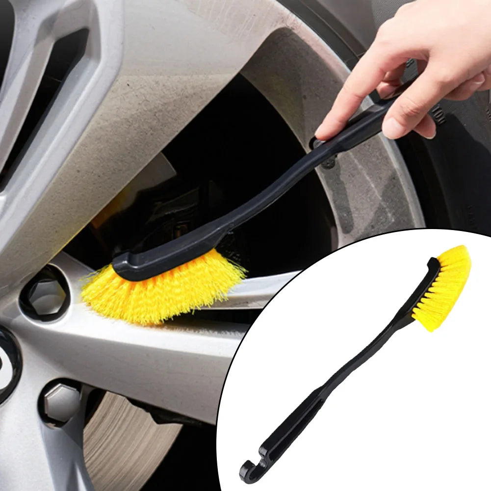 Car Wheel & Tire Rim Brush — Curved, Flexible Deep Cleaning Tool for Truck and Car Wheel Hubs