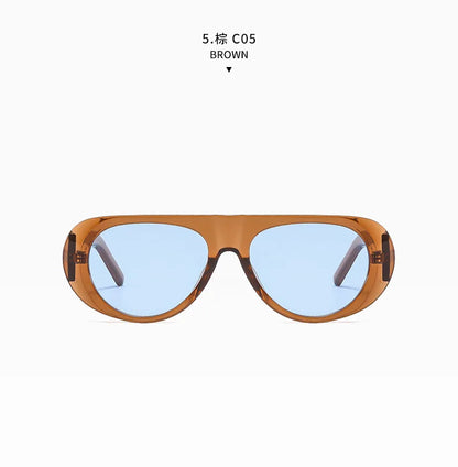 Fashion Retro Oval Large Frame Sunglasses — Minimalist Design UV-Resistant Eyewear for Women