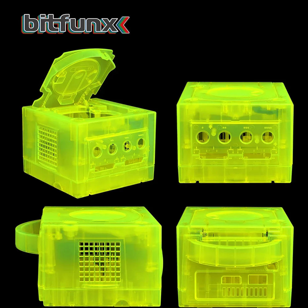 Bitfunx GameCube NGC Replacement Shell – Transparent Purple & Black Case for GC Console
