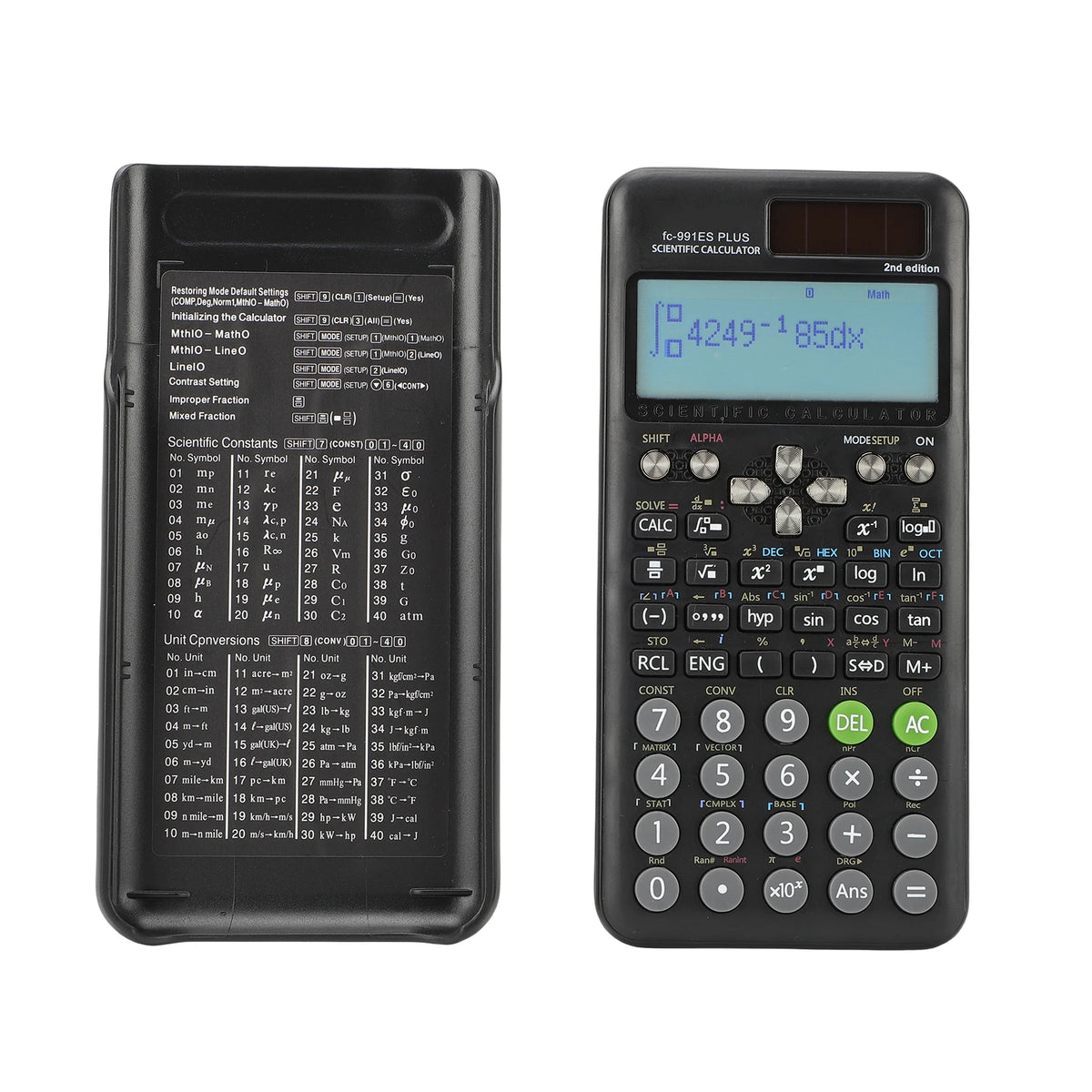 Scientific Calculator 417 Functions - 10+2 Digit Display Dual Power Math Calculator for Teachers & College Students