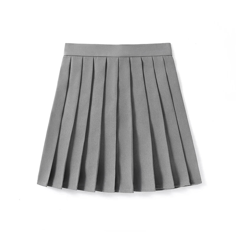 Women’s High Waist A-Line Skirt – Summer Harajuku Style Black Mini Pleated School Girl Uniform