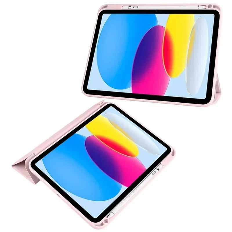 Clear Acrylic iPad Case with Pen Holder - Trifold Hard Back Cover for iPad 10th Gen, Air 11 & Compatible Models
