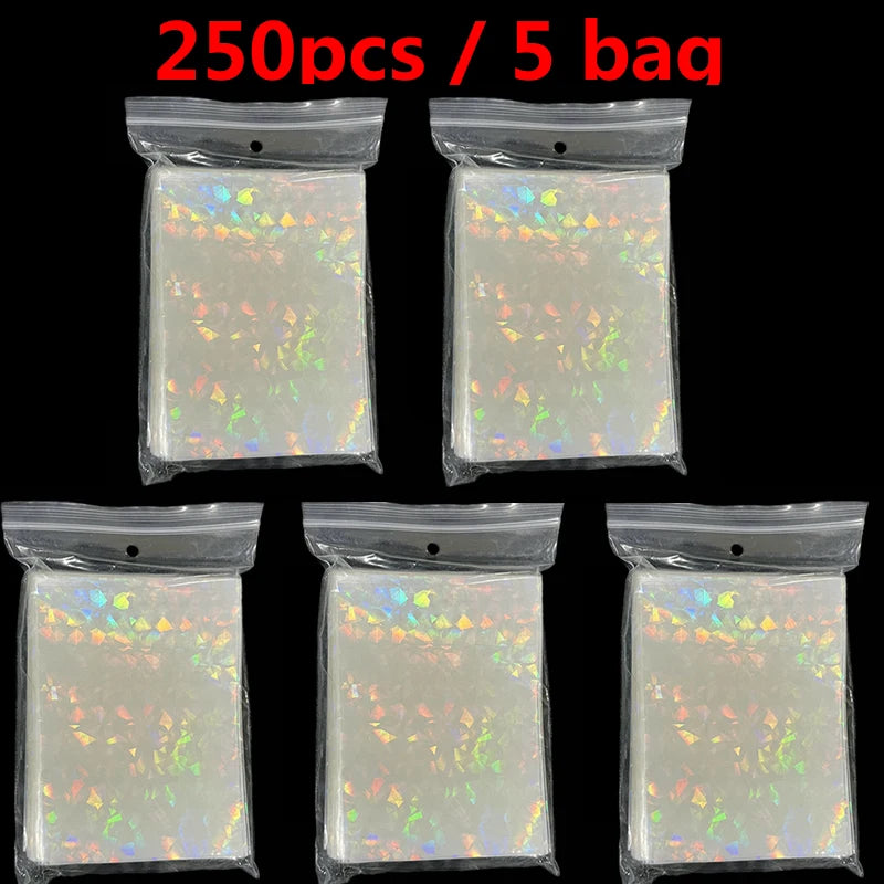 66x91mm Holographic Soft Trading Card Sleeves — Laser Protector for Pokemon, Yu-Gi-Oh & Baseball Cards