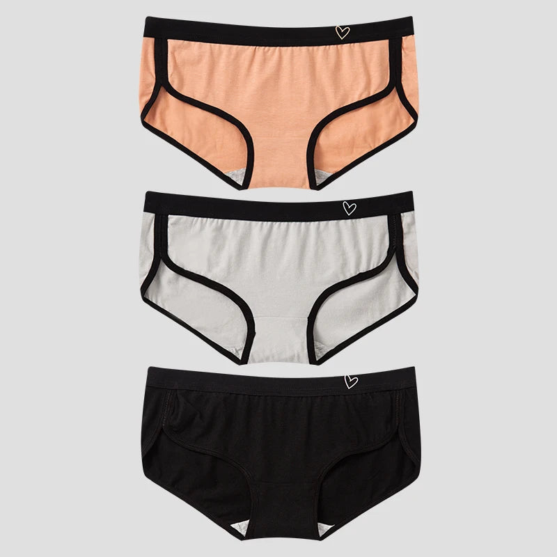 BANNIROU 3Pcs Women’s Cotton Briefs - Soft Breathable Low-Rise Sports Fitness Panties & Everyday Lingerie Underwear