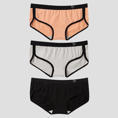 BANNIROU 3Pcs Women’s Cotton Briefs - Soft Breathable Low-Rise Sports Fitness Panties & Everyday Lingerie Underwear